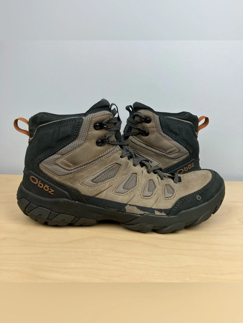 Oboz Men’s Size 10.5 Sawtooth X Mid Waterproof Brown Leather Hiking Boots